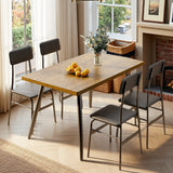 Dining Table Set for 4,Lofka 5 Piece Kitchen Table and Chairs Set with PU Leather Chairs for Small Spaces Studio,Kitchen,Apartment,Retro Brown