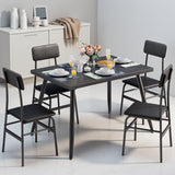Dining Table Set for 4,Lofka Dining Room Table with 4 PU Leather Chairs for Small Spaces Kitchen,Apartment,Studio,Black