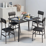 Dining Table Set for 4,Lofka Dining Room Table with 4 PU Leather Chairs for Small Spaces Kitchen,Apartment,Studio,Black