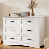 Dresser for Bedroom with 6 Drawers, Lofka White Dressers Chests of Drawers