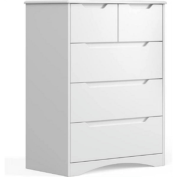 Dressers for Bedroom, Lofka 5 Drawers Dresser with Cutout Handles, Woo –  Hiapes