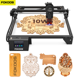 Laser Engraver 10W Output, FOKOOS FE10 60W Laser Engraving Machine with 3.5" Touch Screen, 0.06mm Dual-beam, Laser Cutter for Wood Leather Acrylic Glass DIY, 16"*16" Working Area