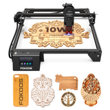 Laser Engraver 10W Output, FOKOOS FE10 60W Laser Engraving Machine with 3.5" Touch Screen, 0.06mm Dual-beam, Laser Cutter for Wood Leather Acrylic Glass DIY, 16"*16" Working Area