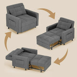 Futon Chair Bed ,Jolifa 3-in-1 Convertible Sofa Bed with Adjustable Backrest for Living Room, Dorm&Small Space , Dark Grey