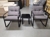 3 Piece Patio Chairs Set - Gray