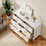 Asofer 5-Piece King Bedroom Set: Bed Frame, 6-Drawer & 5-Drawer Dressers, 2 Nightstands, White