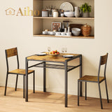 Dining Table Set for 2, 3 Piece Kitchen Table and Chairs Set for Dining Room & Kitchen-Retro