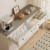 Asofer Farmhouse Kitchen Sideboard Buffet Cabinet with Storage, Wood Coffee Bar and Storage Sideboard with Drawers and Doors,Gray