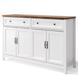 Asofer Farmhouse Kitchen Sideboard Buffet Cabinet with Storage, Wood Coffee Bar and Storage Sideboard with Drawers and Doors,Retro