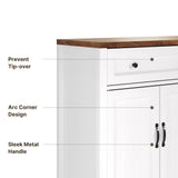 Asofer Farmhouse Buffet Sideboard with Coffee Bar & Storage, Drawers & Doors Cabinet - Retro