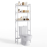 Asofer Over The Toilet Storage, 3-Tier Adjustable Bamboo Above Toilet Shelf, White