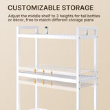 Asofer Over The Toilet Storage, 3-Tier Adjustable Bamboo Above Toilet Shelf, White