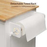 Kitchen Island Cart with Storage,Rolling Kitchen Island Side Table on Wheels with Worktop,Spice Rack ,Adjustable Shelves and Drawer for Kitchen,Dining Room - White