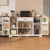 56" Buffet Sideboard Cabinet, Asofer Kitchen Storage Cabinet Coffee Bar with Doors & Drawer - Retro