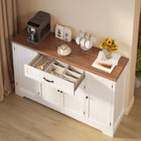 56" Buffet Sideboard Cabinet, Asofer Kitchen Storage Cabinet Coffee Bar with Doors & Drawer - Retro
