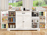 56" Buffet Sideboard Cabinet, Asofer Kitchen Storage Cabinet Coffee Bar with Doors & Drawer - Black