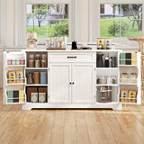 56" Buffet Sideboard Cabinet, Asofer Kitchen Storage Cabinet Coffee Bar with Doors & Drawer - Black