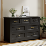 Asofer Bedroom Sets, Includes 5 Drawer Dresser & 7 Drawer Dresser with Metal Handle for Master Bedroom, Black
