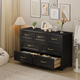 Asofer Bedroom Sets, Includes 5 Drawer Dresser & 7 Drawer Dresser with Metal Handle for Master Bedroom, Black
