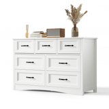 Asofer White King Bedroom Set: Bed Frame, 2 Nightstands & 2 Dressers, Modern Storage Bundle