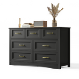 Asofer Bedroom Sets, Includes 5 Drawer Dresser & 7 Drawer Dresser with Metal Handle for Master Bedroom, Black