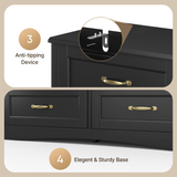 Asofer Bedroom Sets, Includes 5 Drawer Dresser & 7 Drawer Dresser with Metal Handle for Master Bedroom, Black