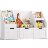 Asofer Multi-Function Kids Play Activity Table with Storage Cabinet, Children Playroom Furniture