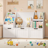 Asofer Kids Activity Table Set and Separate Storage Cabinet, Playroom Toy Organizer Furniture