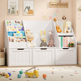 Asofer Kids Activity Table Set and Separate Storage Cabinet, Playroom Toy Organizer Furniture