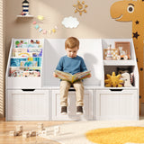 Asofer Kids Activity Table Set and Separate Storage Cabinet, Playroom Toy Organizer Furniture