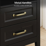 edroom Furniture Sets, Asofer 2 Nightstands, 5-Drawer Dresser & 6-Drawer Dresser, Queen Bed Frame, Black