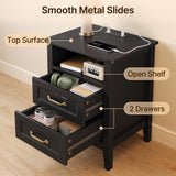 edroom Furniture Sets, Asofer 2 Nightstands, 5-Drawer Dresser & 6-Drawer Dresser, Queen Bed Frame, Black