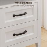 Bedroom Furniture Sets, Asofer 2 Nightstands, 2 6-Drawer Dressers, Queen Bed Frame, White