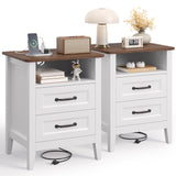 5-Piece Wood Bedroom Set, Queen Bed Frame, 2 Nightstands & 2 Dressers, Complete Master Bedroom Furniture