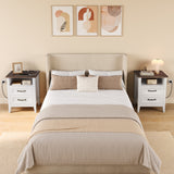 Bedroom Furniture Sets, Asofer 2 Nightstands, 2 6-Drawer Dressers, Queen Bed Frame, White