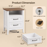 Bedroom Furniture Sets, Asofer 2 Nightstands, 2 6-Drawer Dressers, Queen Bed Frame, White