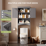 Over The Toilet Storage Cabinet, Asofer Bathroom Space Saver Organizer above Toilet with Adjustable Shelf & Door