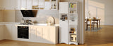 Asofer 67" Tall Bathroom Storage Cabinet, Modern Multipurpose Linen Tower for Bathroom, Living Room & Entryway, Adjustable Shelf, White