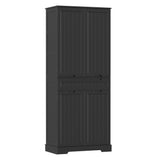 Asofer 71" Pantry Cabinet with Doors & Shelves - Huge Storage Kitchen Cabinet, Adjustable Shelves, Black