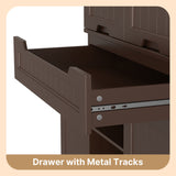 Asofer 71" Pantry Cabinet with Doors & Shelves - Huge Storage Kitchen Cabinet, Adjustable Shelves, Dark Brown