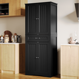 Asofer 71" Kitchen Pantry Storage Cabinet with Adjustable Shelves & 1 Drawer for Kitchen，Living Room, Dining Room, White
