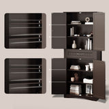 Asofer 71 Inch Tall Kitchen Pantry Cabinet with 4 Doors, Adjustable Shelves & 15" Deep Drawer, Dark Brown