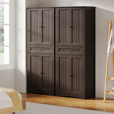 Asofer 71 Inch Tall Kitchen Pantry Cabinet with 4 Doors, Adjustable Shelves & 15" Deep Drawer, Dark Brown