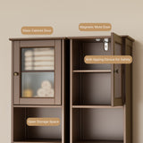 67.2"H Bathroom Storage Cabinet with Adjustable Shelves, 2 Doors for Bathroom, Kitchen, Living Room - Dark Brown