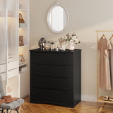 Asofer 4 Drawer Dresser for Bedroom, Office, Living Room, Hallway, Black