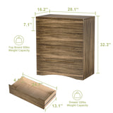 Dresser with 4 Drawers, Wood Tall Chest, Built-in Handle Drawers for Bedroom, Home, Living Room, Hallway - Brown