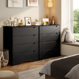 Dresser for Bedroom, Asofer 4 Drawer Dresser with Cutout Handle, Sturdy Wood Storage Cabinet, Black