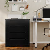 Dresser for Bedroom, Asofer 4 Drawer Dresser with Cutout Handle, Sturdy Wood Storage Cabinet, Black