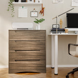Dresser with 4 Drawers, Wood Tall Chest, Built-in Handle Drawers for Bedroom, Home, Living Room, Hallway - Brown