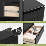 Dresser for Bedroom, Asofer 4 Drawer Dresser with Cutout Handle, Sturdy Wood Storage Cabinet, Black